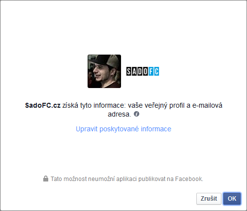 Nápověda - povolení facebook aplikace Nápověda - povolení facebook aplikace