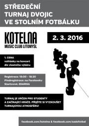 Středeční turnaj ve stolním fotbálku - MC Kotelna Litomyšl